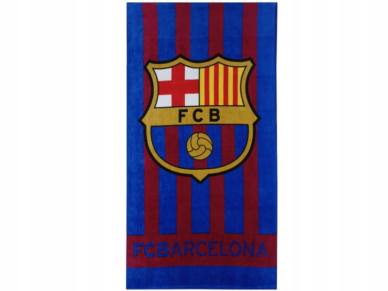 Fc Barcelona Ręcznik 300g/m2 Welurowy 70 x 140 Bawełna 100% Pasy Klubowe