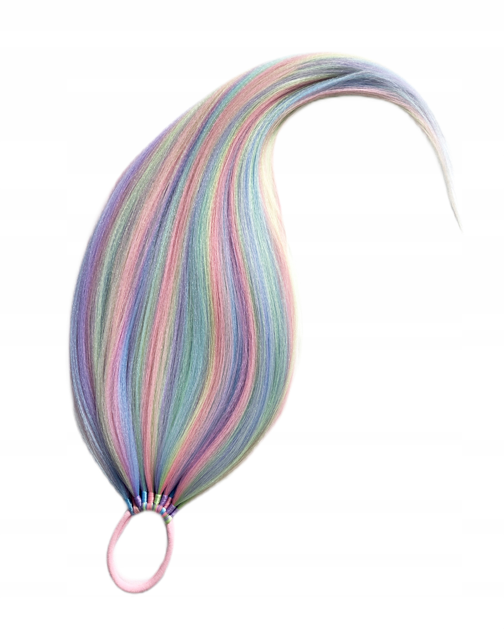 Připínací poník na gumičce, Příčesek, duhový, Duhová Víla, 70 cm