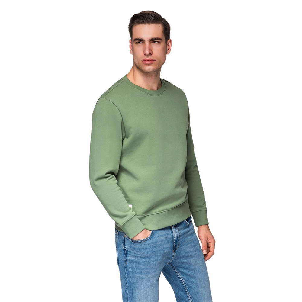 Módní pánská tepláková pánská mikina zelená basic pohodlná Ombre V3 OM-SSBN-0271 vel. L