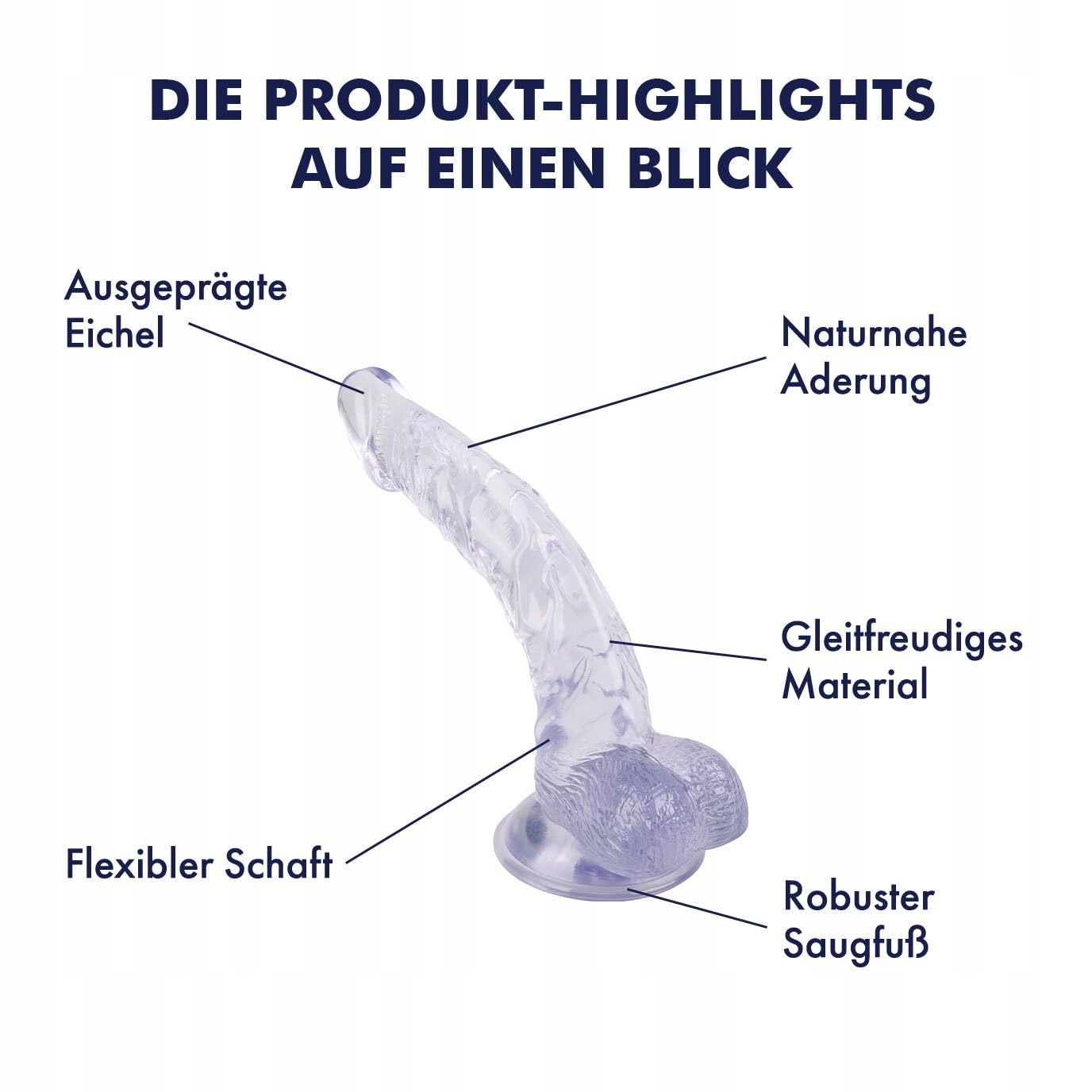 EIS Dildo Z Przyssawką 22 cm Naturalny Design Miękki i Elastyczny — miniatura 2