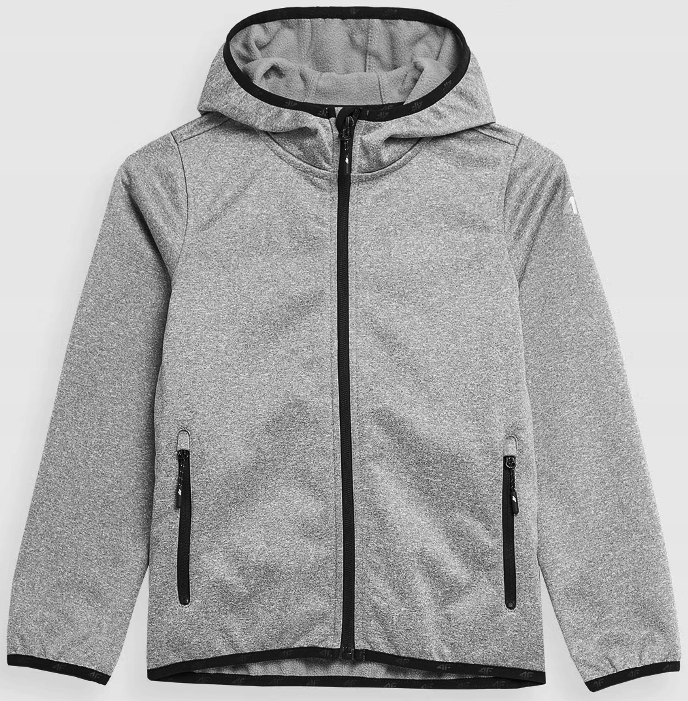 4F Kurtka Softshell Chłopięcy JSFM001 szary melanż r. 158 membrana 5000