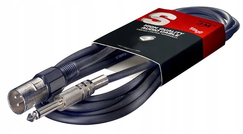Kabel XLR - jack 6,3 mm Stagg SAC1PXM DL 1 m