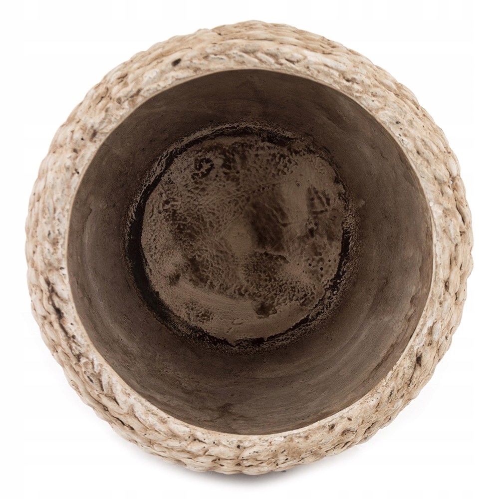 DONICZKA OSŁONKA BRĄZOWA 10x12cm BOHO CEMENTOWA ZDOBIONA 15 Marka Styldekor