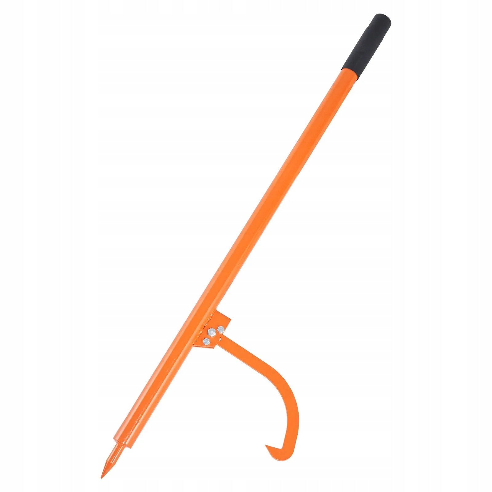Zvedák kulatiny oranžový otočný hák silný 1180 mm pomocný odřezek 48 cm