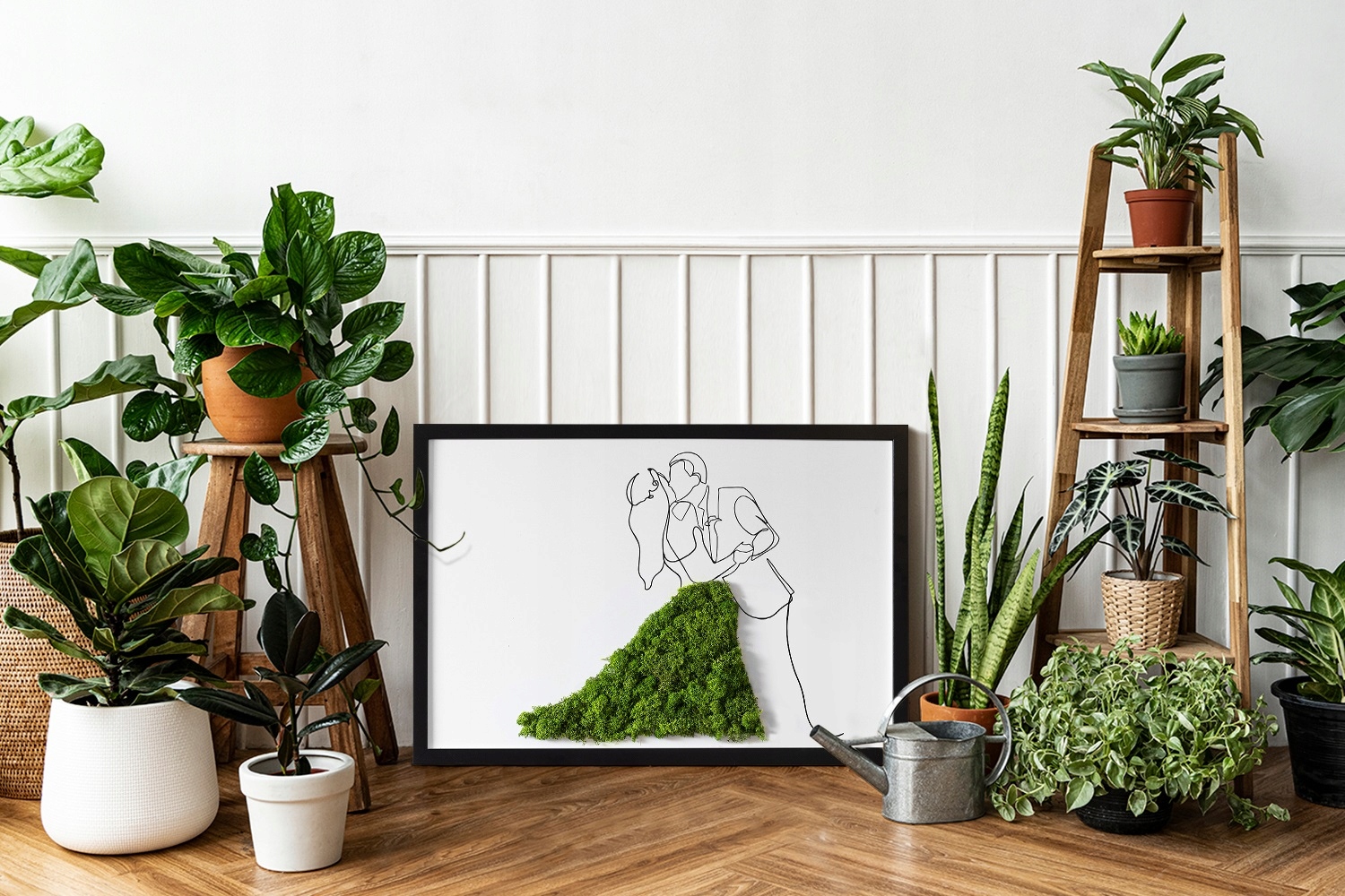 Obraz do sypialni Mech MDF Tańcząca para 60x40 cm Forma w ramce