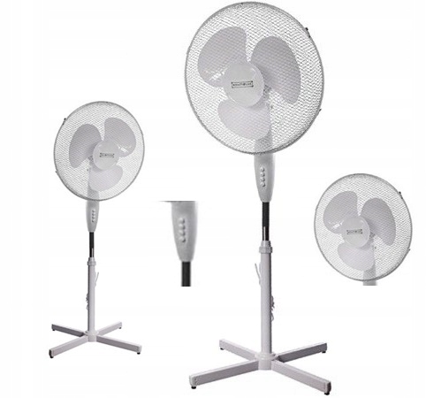 WENTYLATOR PODŁOGOWY WIATRAK POKOJOWY OSCYLACYJNY STOJĄCY MOCNY CICHY 40cm