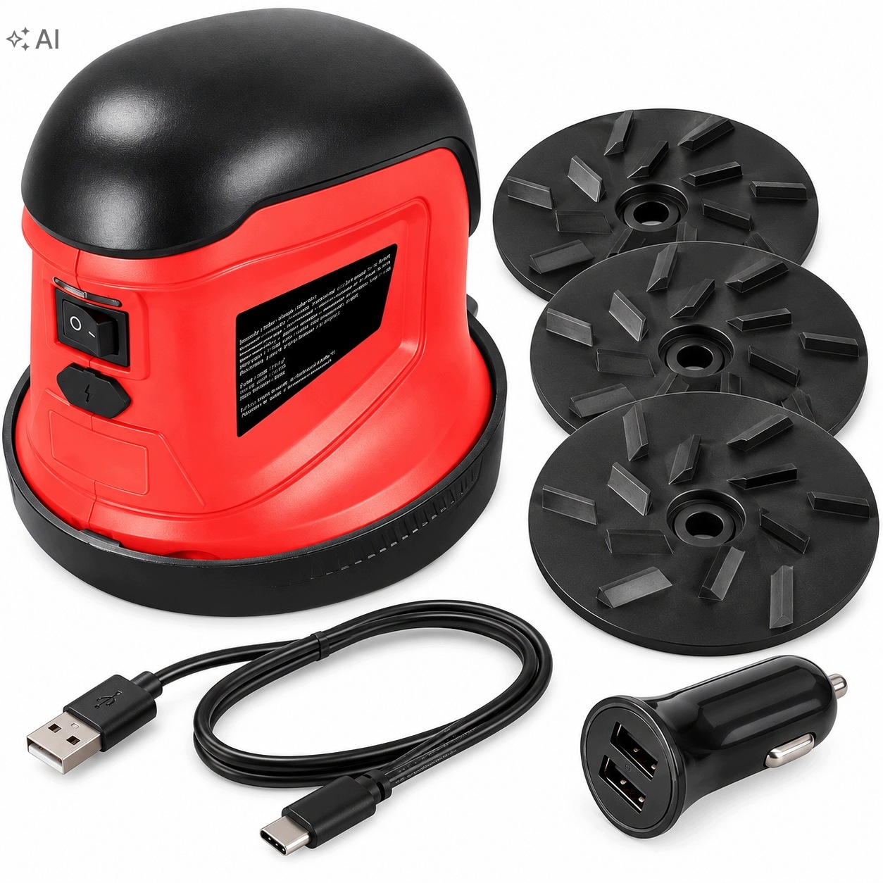 Elektryczna Skrobaczka do Szyb Samochodowych Akumulatorowa Usb 3 Tarcze