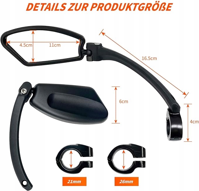 LUSTERKO ROWEROWE HOMIEWAY LUSTERKO WSTECZNE DO ROWERU SKŁADANE Kod producenta B0BP3D3845