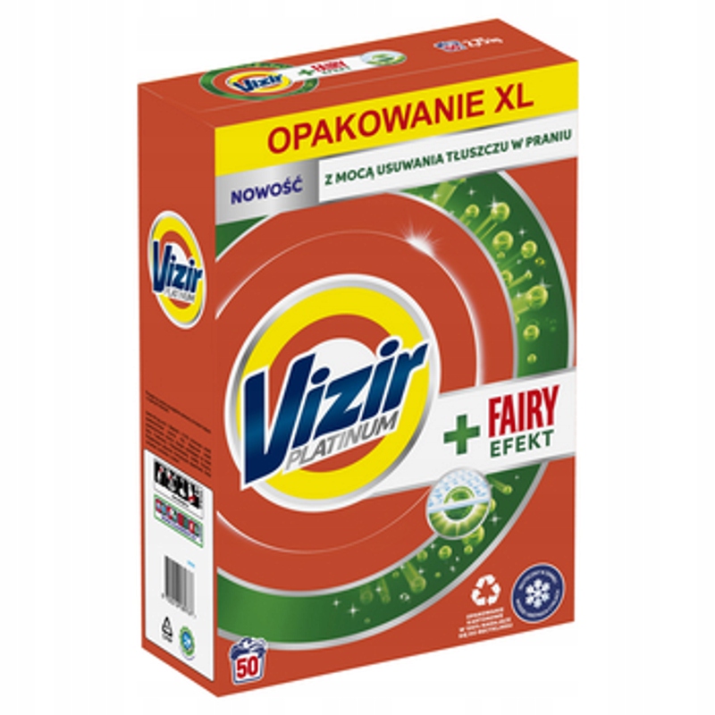 vizir platinum prášek na praní efekt fairy, 50 praní 2,75 kg