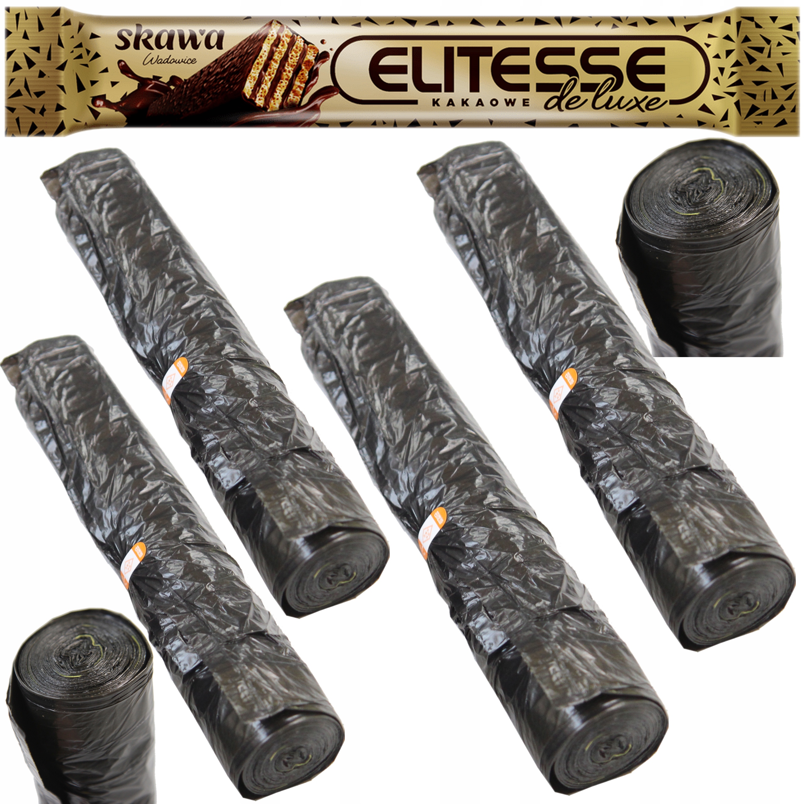 Levně Pytle Na Odpadky 120l S Páskou Vázané Černé 500ks Premium 80x100cm 50 rol