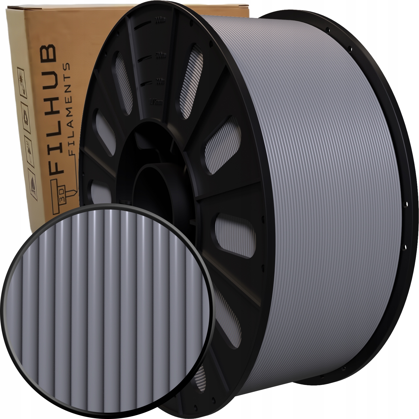 Filament Pla FilHub 1.75mm 3kg, Szary Gray