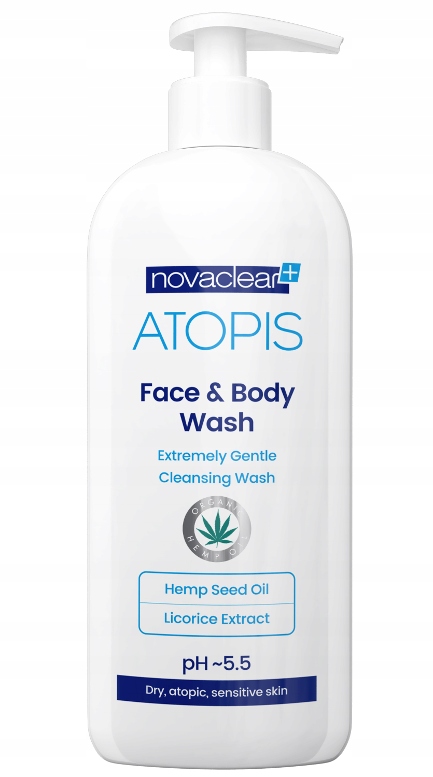 2x Atopis Novaclear Płyn Ph 5,5 Do Mycia Twarzy I Ciała 500ml