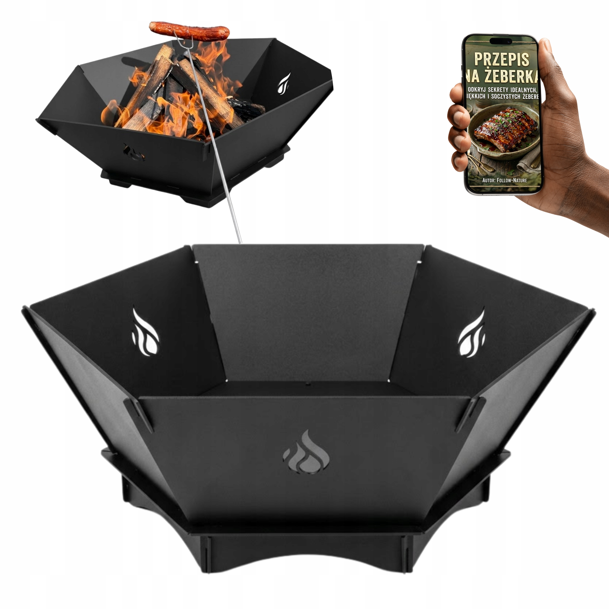 Palenisko Grill Trójnóg Ogrodowe Do Ogniska Grill 74 cm Do Trójnoga 3mm