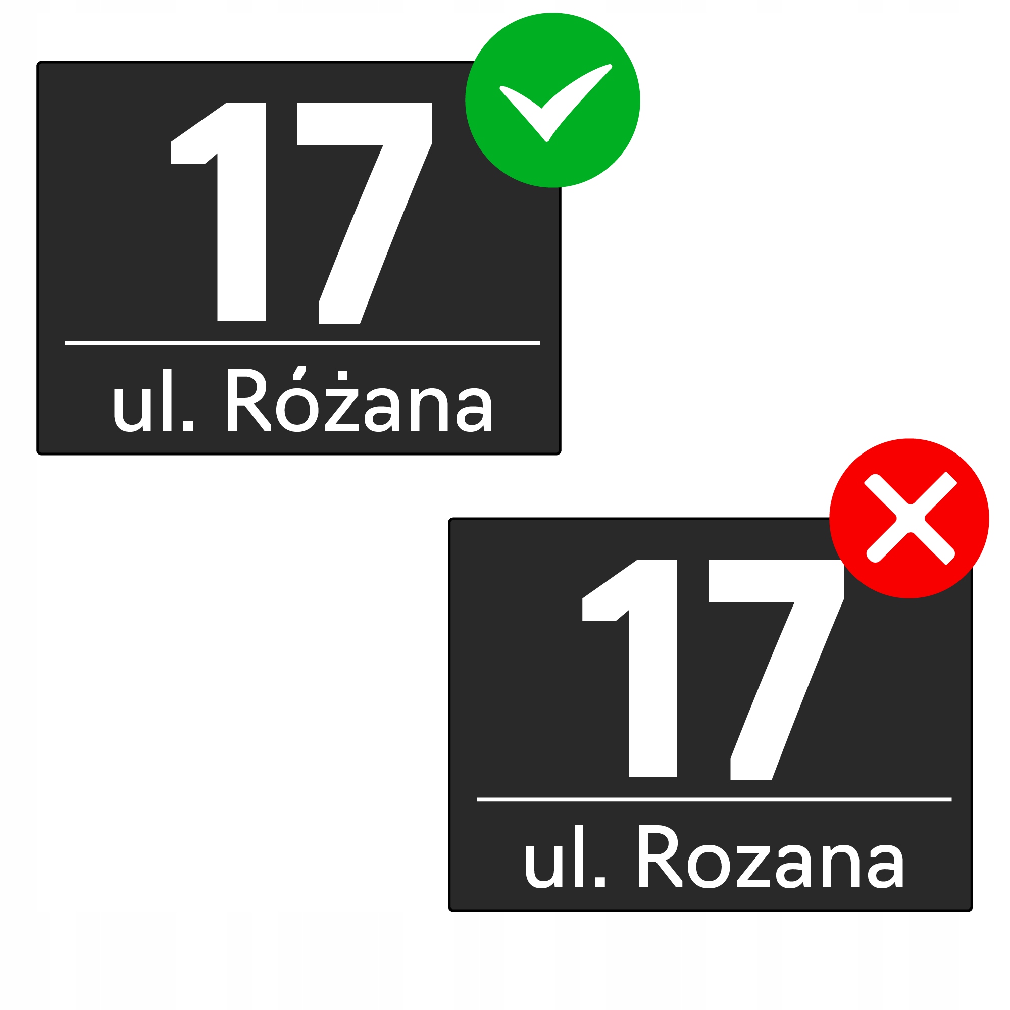 PODŚWIETLANY NUMER NA DOM TABLICZKA ADRESOWA LED 40X30 cm CZUJNIK ZMIERZCHU Kolor czarny