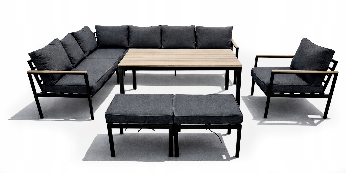 Zestaw Meble Ogrodowe Narożnik 9 Osób, Sofa Wysoki Stół Gardenove