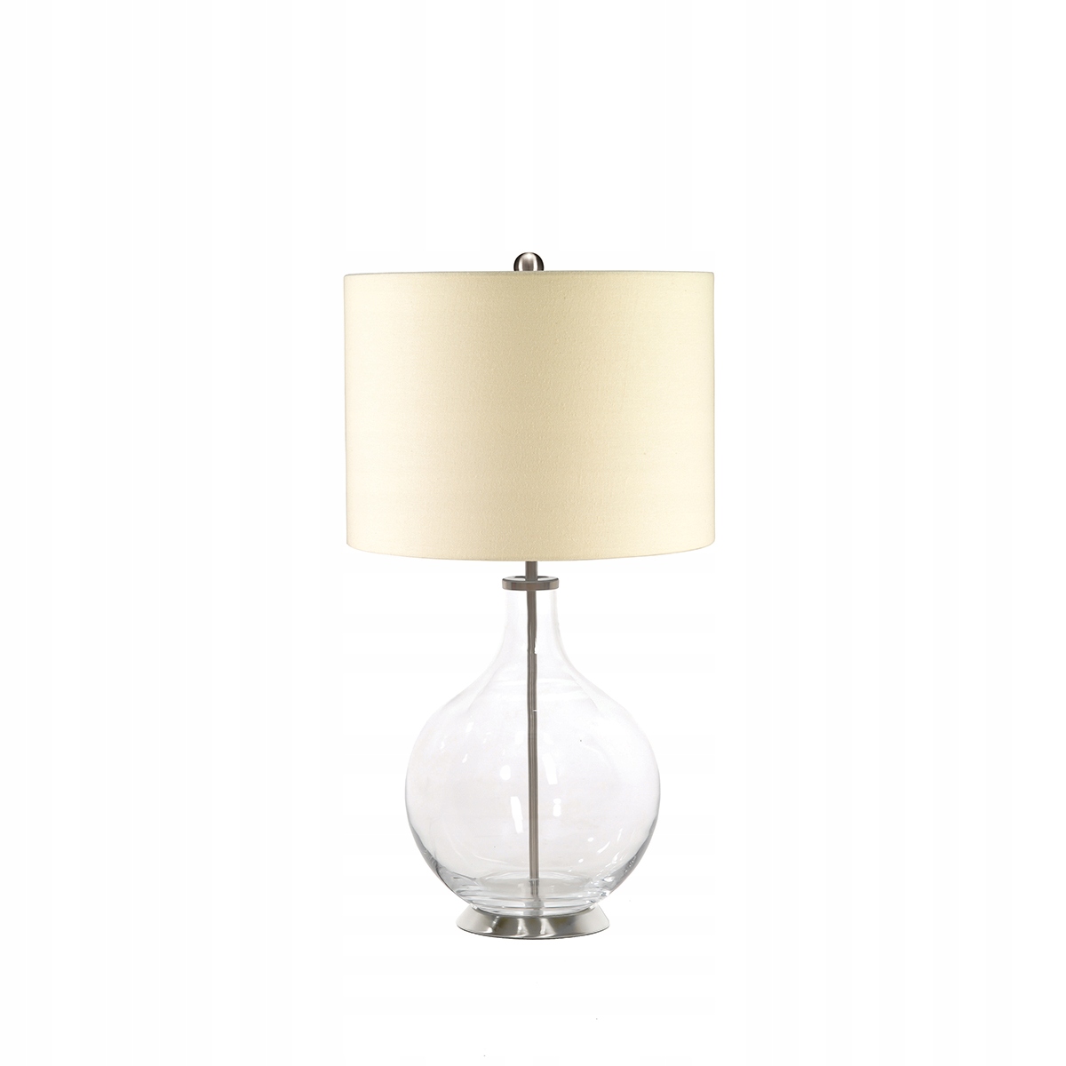 Sklenená stolová lampa chróm s krémovým ozdobným tienidlom 67 cm Elstead
