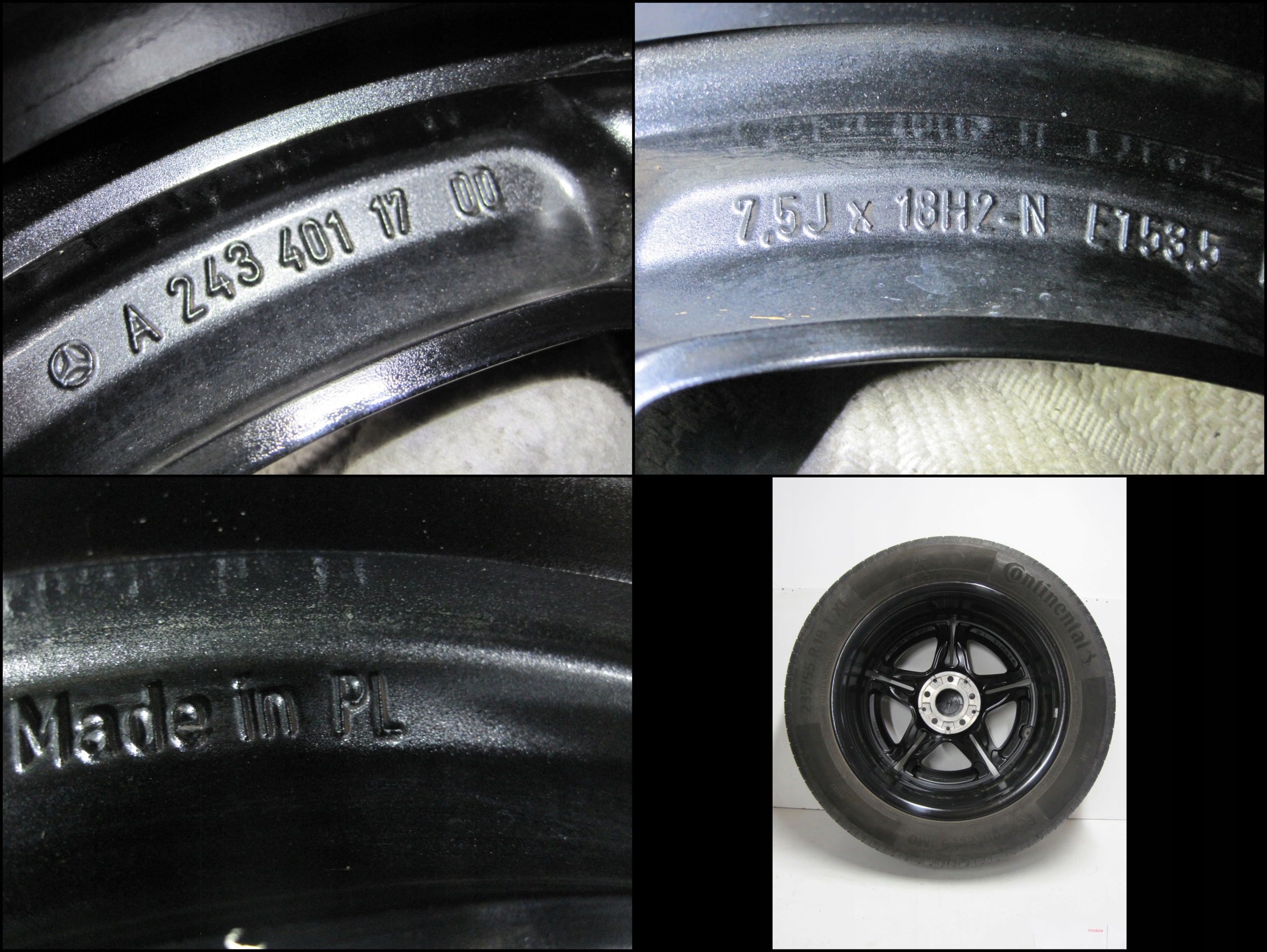 wheels discs tyres MERCEDES EQA A243 18"