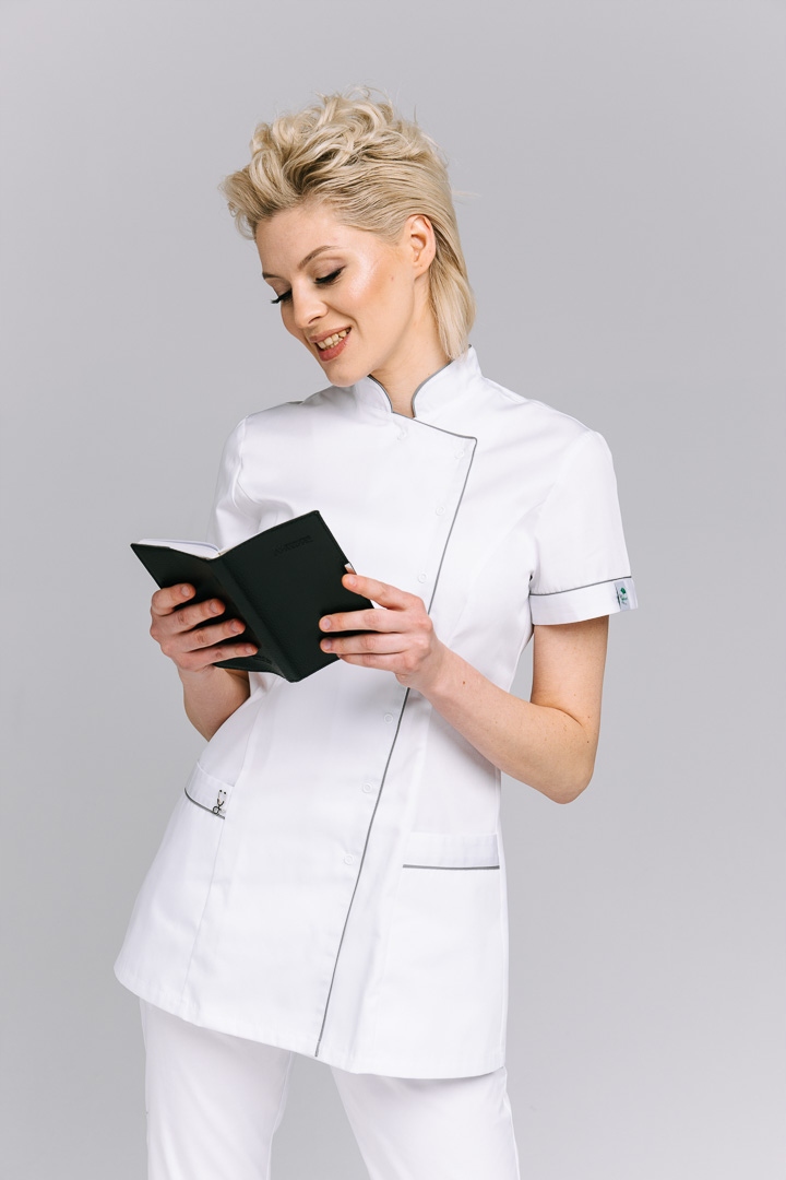 SpaWear медичний одяг білий сірий 50 медичне призначення