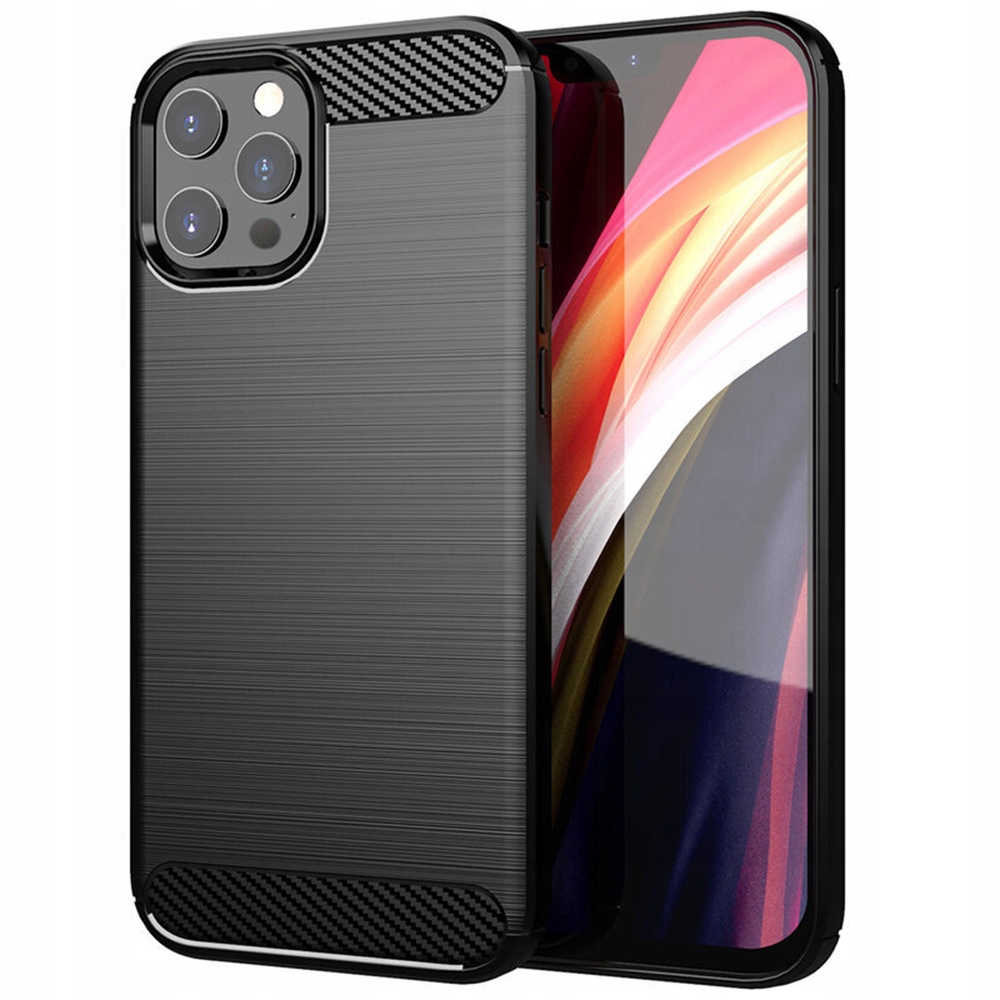 Techsuit Carbon Silicone etui na iPhone 14 Pro – czarne