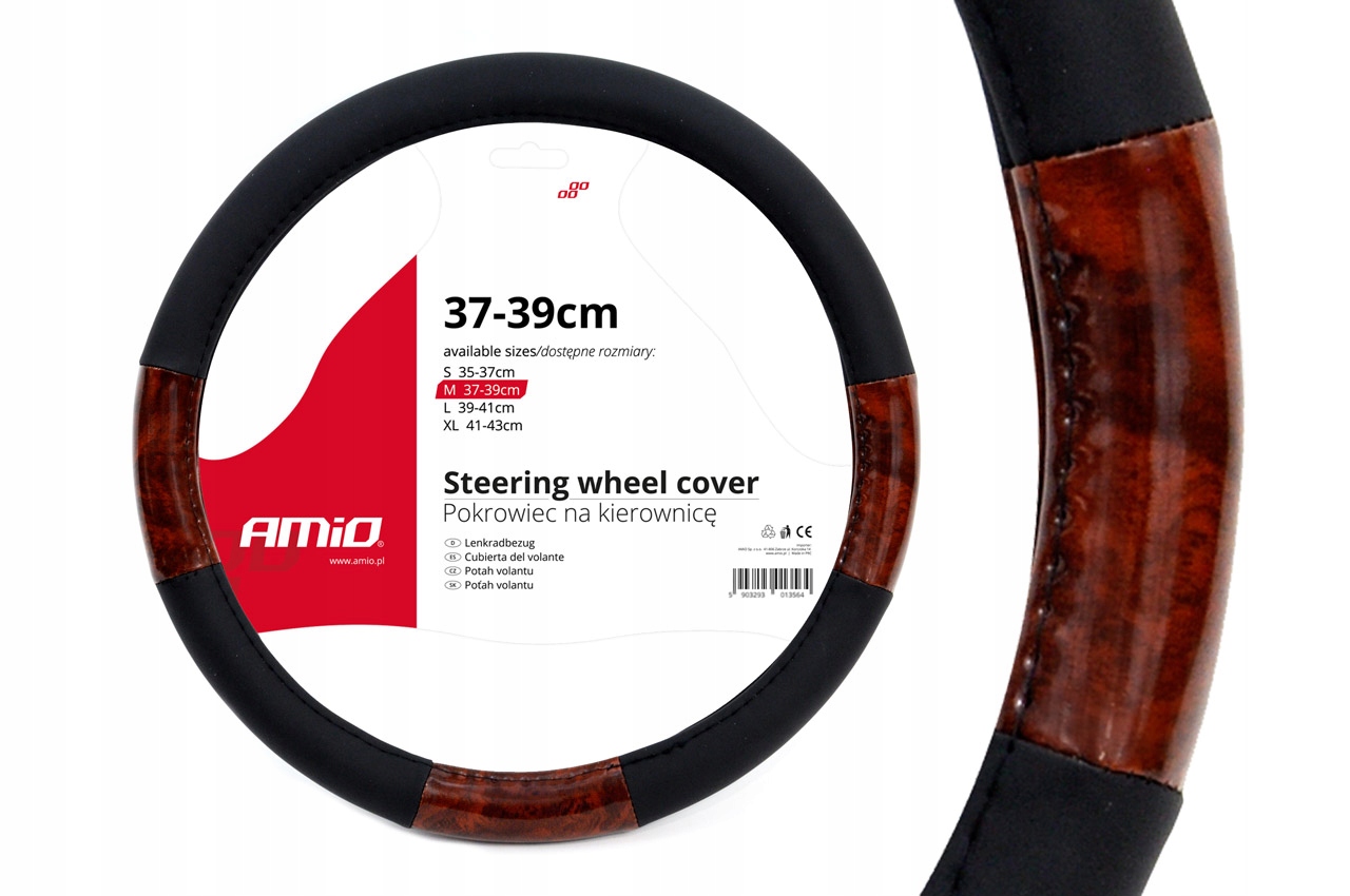 Pokrowiec na kierownicę 37-39cm CZARNO BRĄZOWY