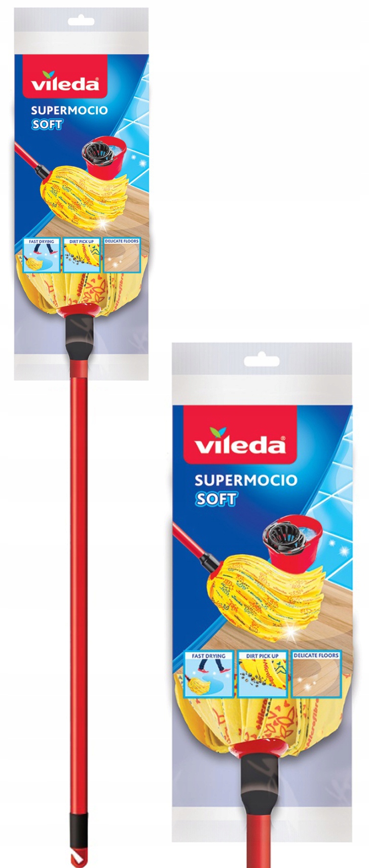 

Mop Paskowy Vileda Supermocio Soft Z Drążkiem Kij