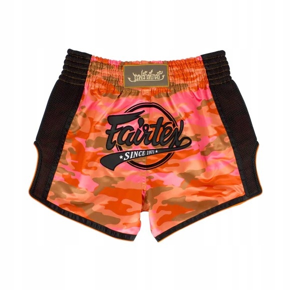 Fairtex Kraťasy Muay Thai Camo BS1711 Oranžové/Černé S