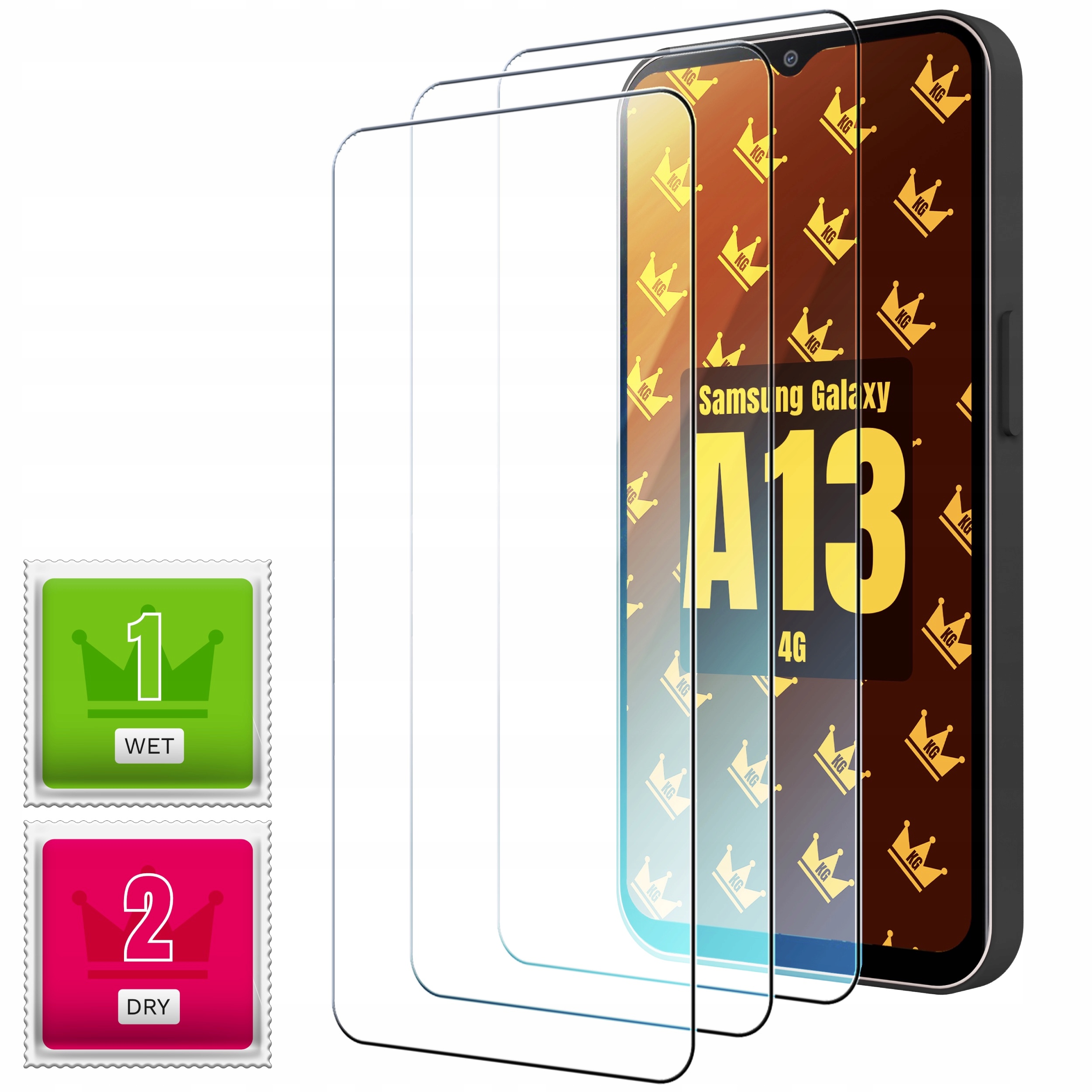 3-PAK Szkło Hartowane do Samsung Galaxy A13 4G (9H, płaskie 2.5D, ochronne)