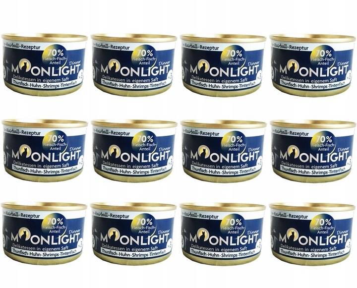 Levně Moonlight Dinner Č. Tuňák Kuřecí krevety Oliheň 12x 80g
