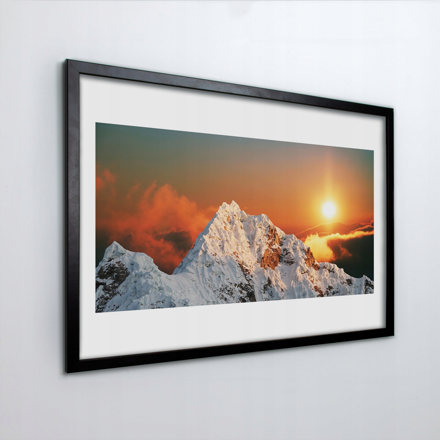Obraz v rámu na zeď Vrchol hory sníh 60x40 cm