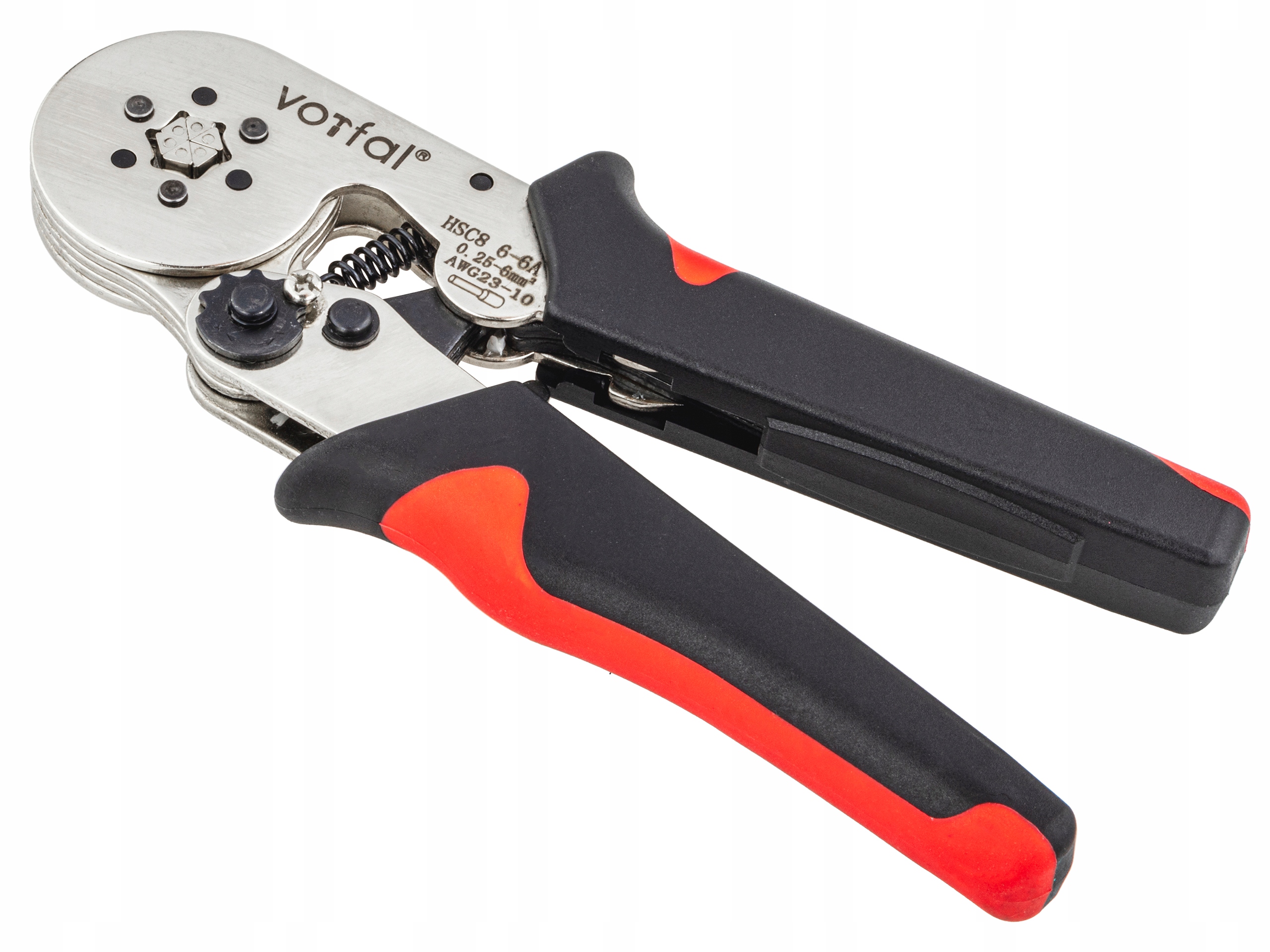 ZACISKARKA PRASKA TULEJEK DO KABLI SZEŚCIOKĄTNA KOŃCÓWEK KONEKTOR 0,25-6 MM Kolor czerwony