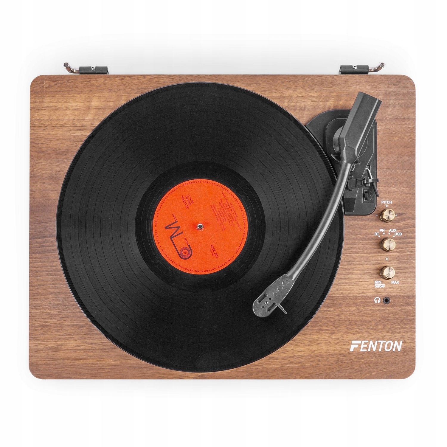Програвач вінілових вінілів Fenton RP162 Bluetooth, коричневий, з USB-записом