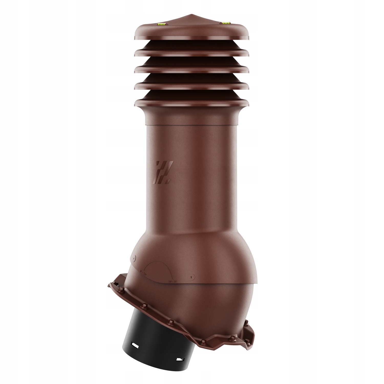 Větrací komín nezateplený HiVent fi125 Trapez T14 Hnědý
