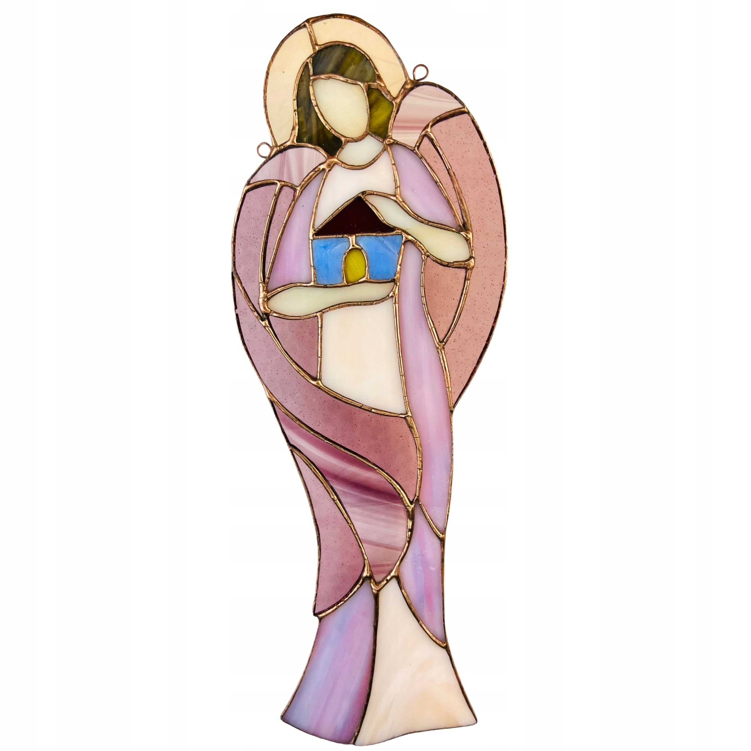 Anděl domu Rodina barevný anděl Vitráž skleněný anděl dárek řemesla