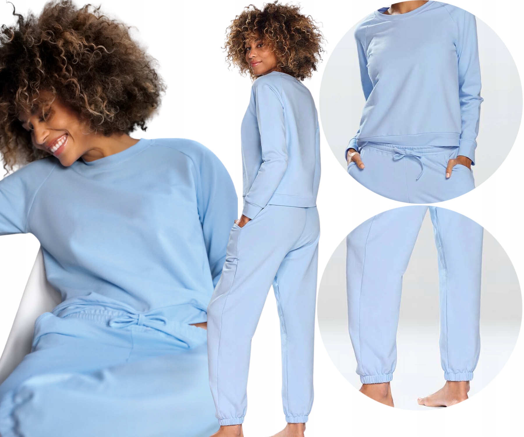 

Nowoczesny miły modny komplet/dres L niebieski
