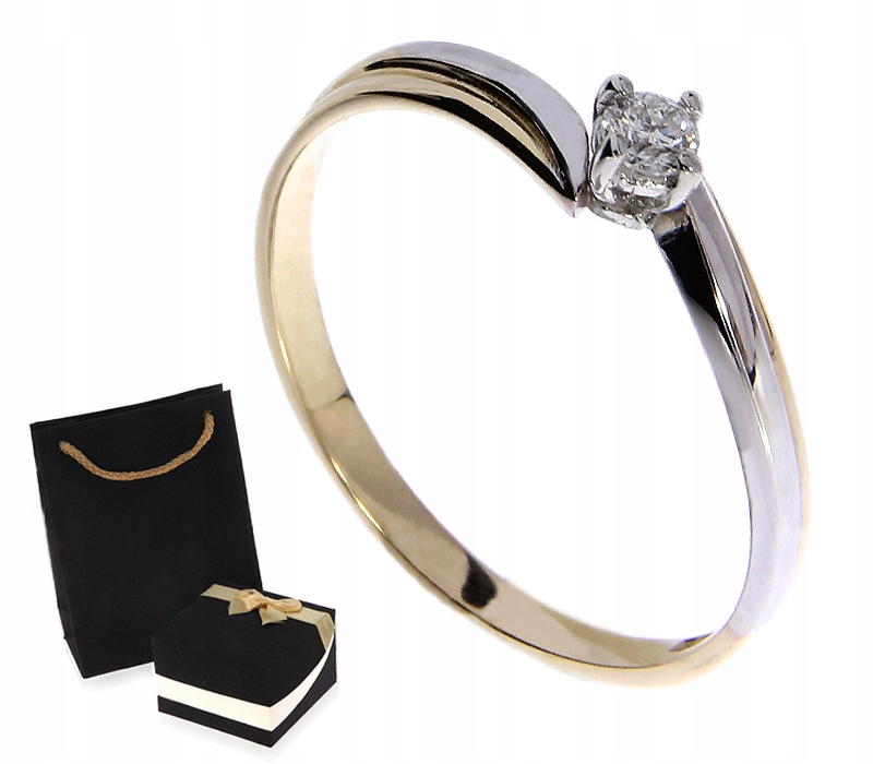 

Pierścionek brylant* złoto białe żółte 585 LgP519