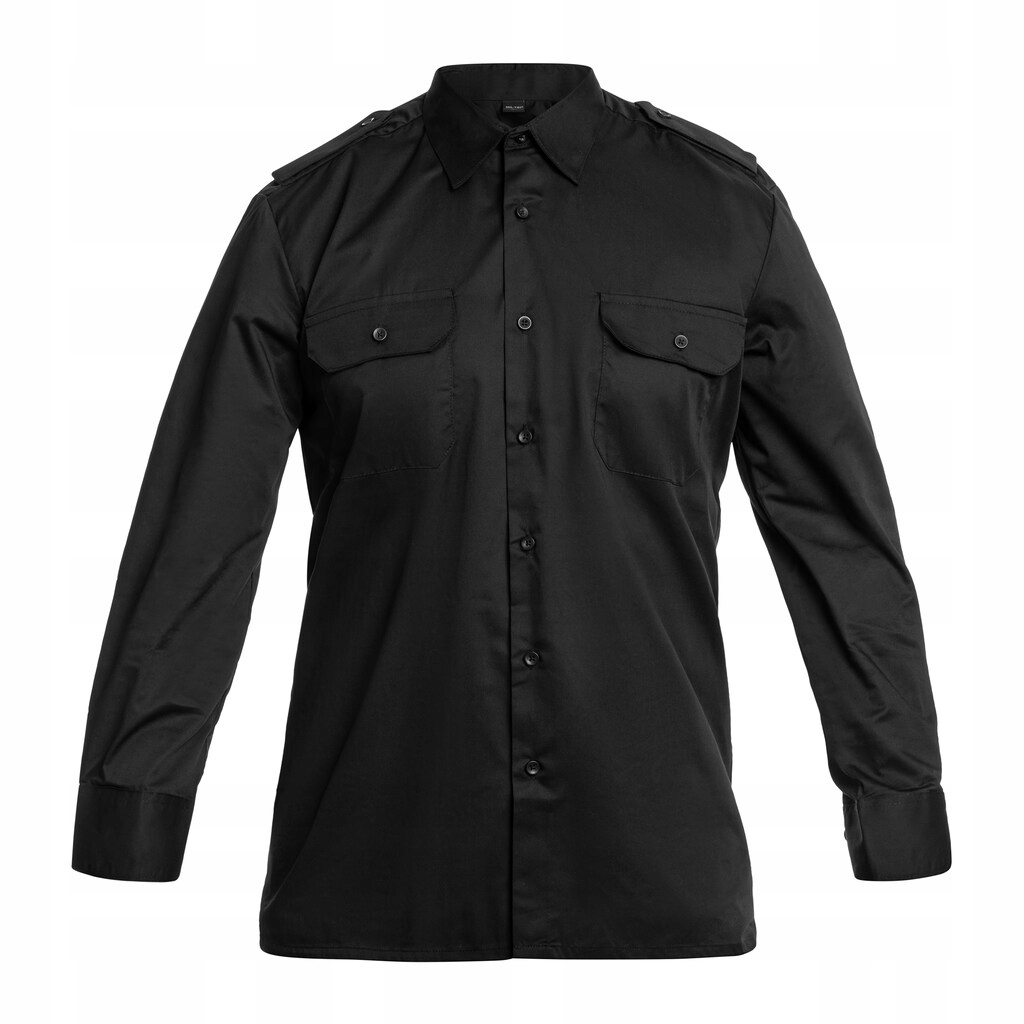 Koszula wojskowa z pagonami Mil-Tec Service Long Sleeve Shirt Black L