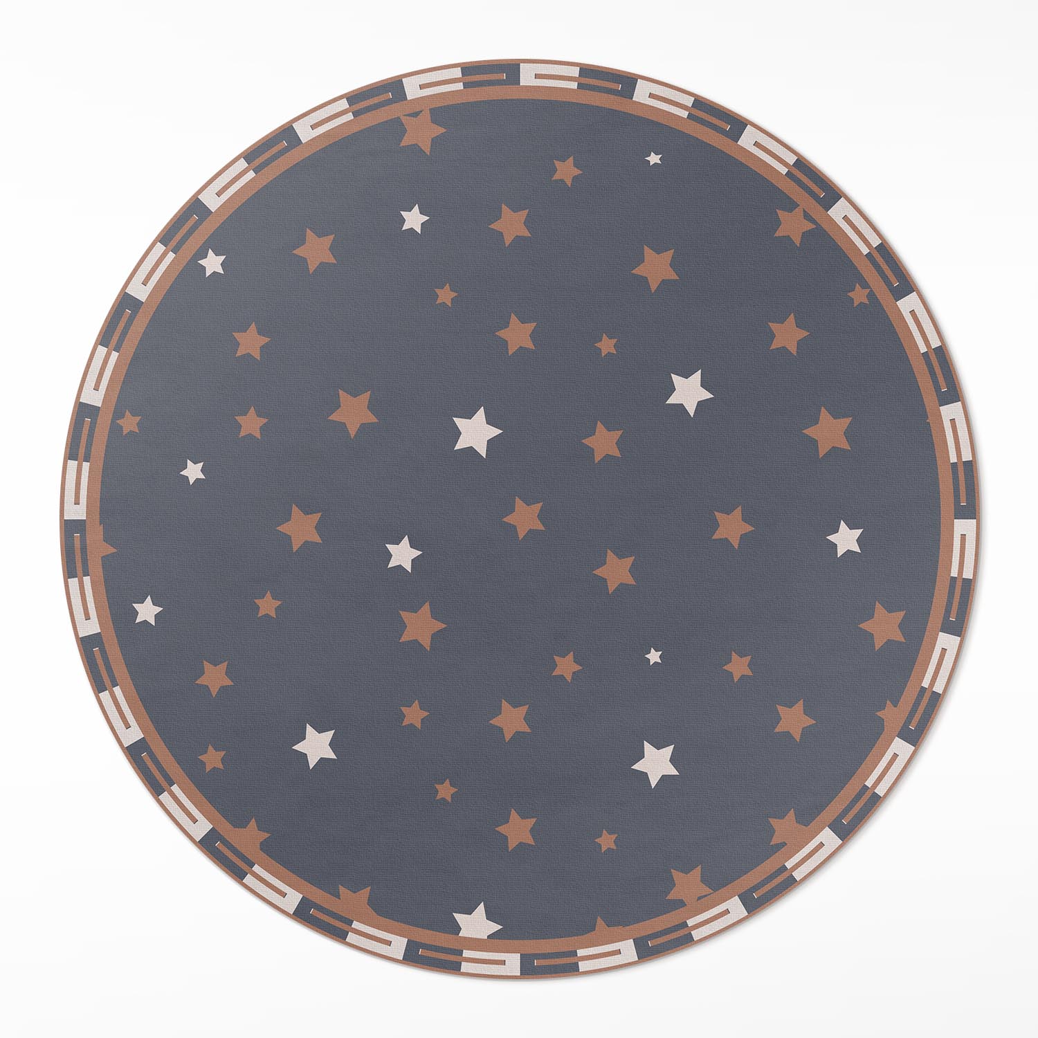 Vinylový okrúhly koberec s grafikou Pastelové hviezdičky na tmavom pozadí ⌀ 130 cm