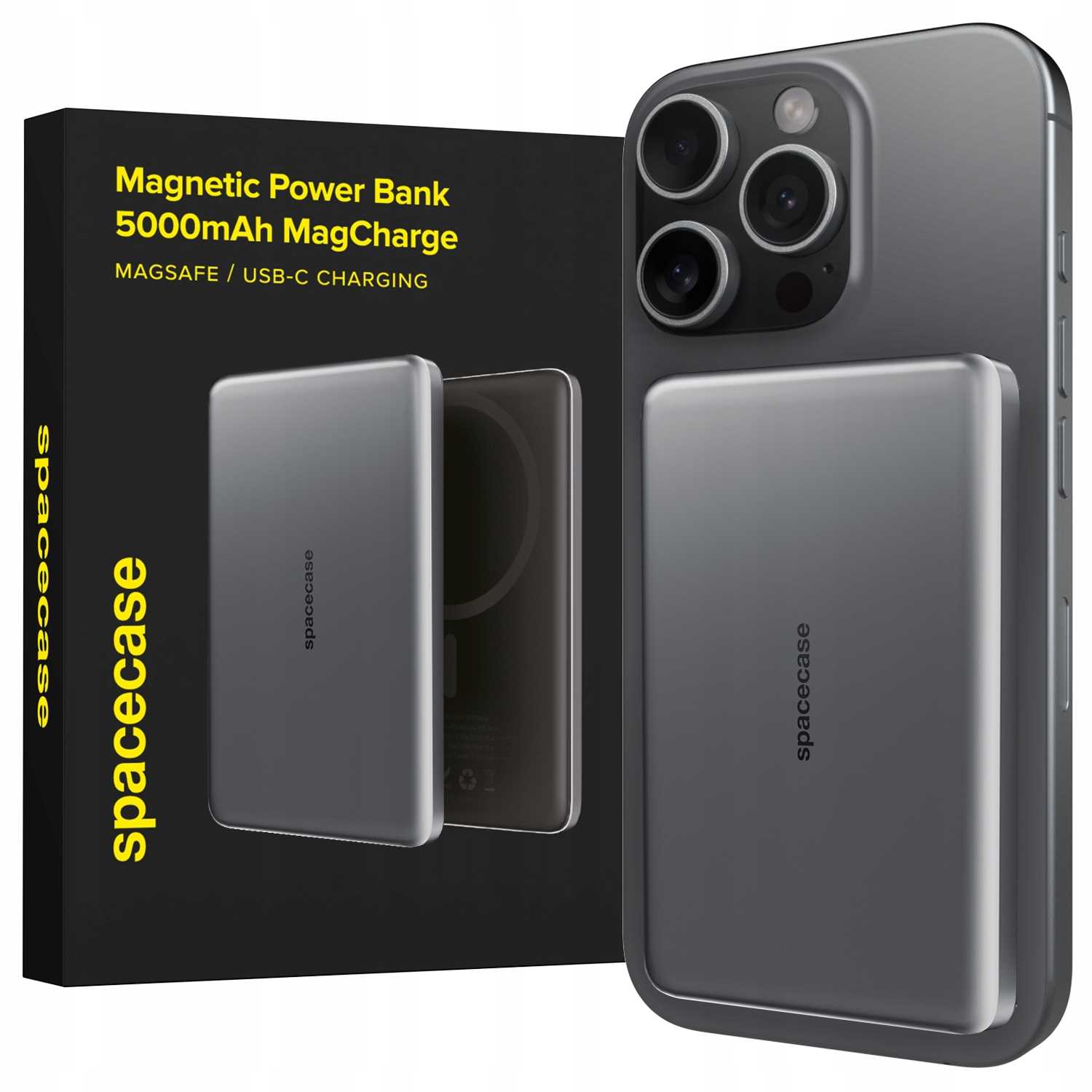 Spacecase Powerbank 5000 mAh MagCharge PB01 šedá
