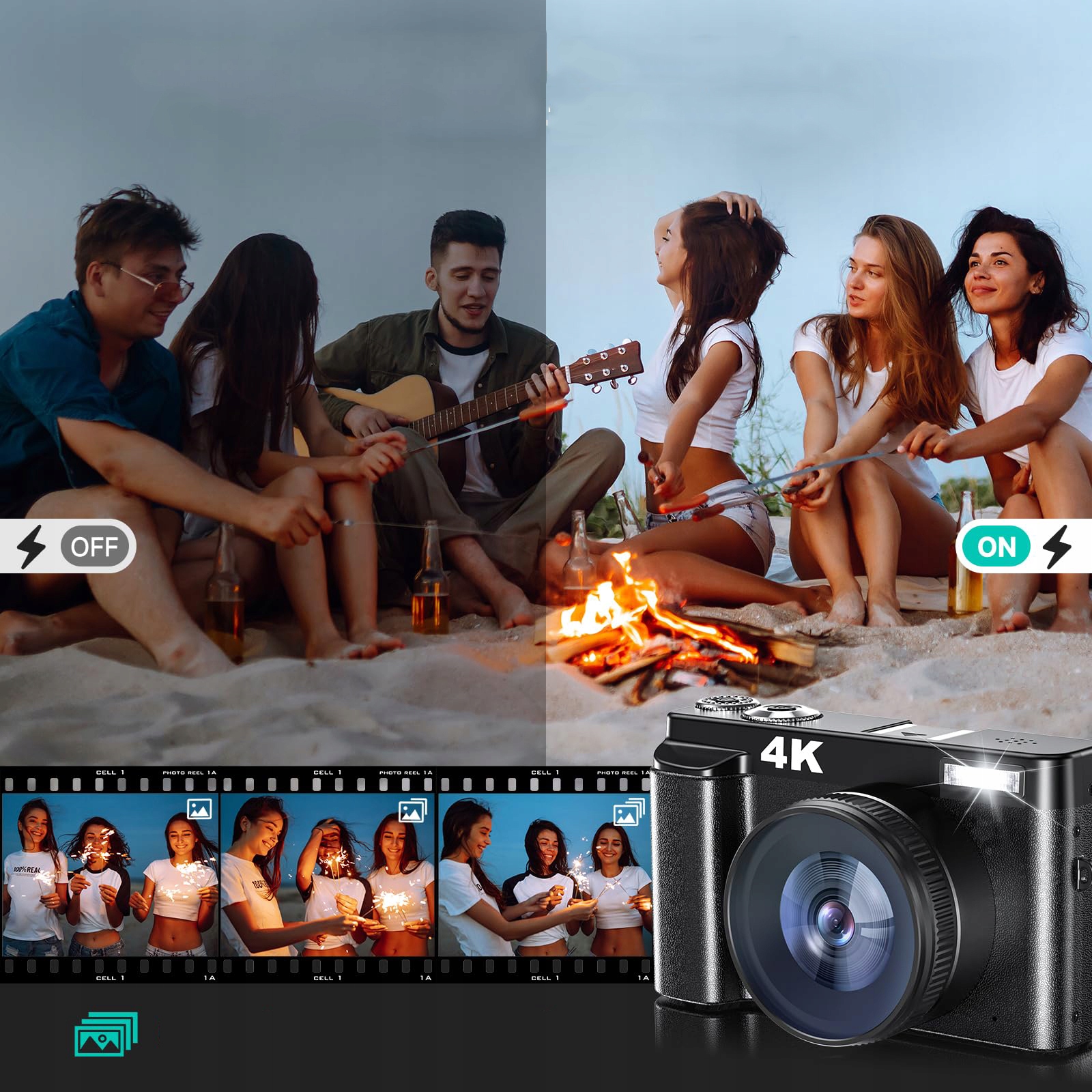 APARAT FOTOGRAFICZNY UHD 4K 48MP 16X ZOOM , APARAT CYFROWY ANTISHAKE Marka Bedee