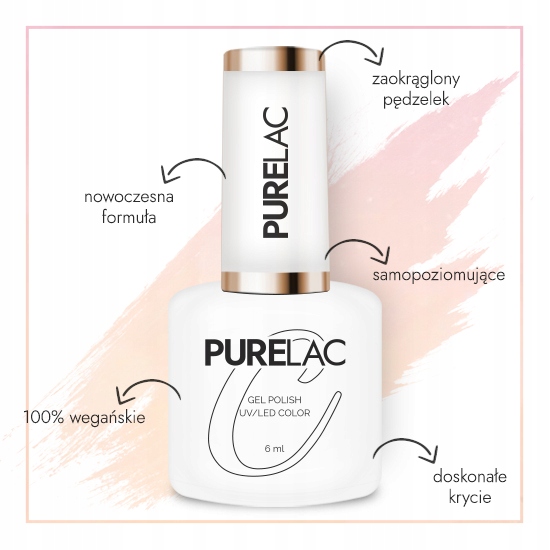 Purelac Lakier Hybrydowy 6ml #006 Rich Husband Kolor Odcienie czerwieni i różu