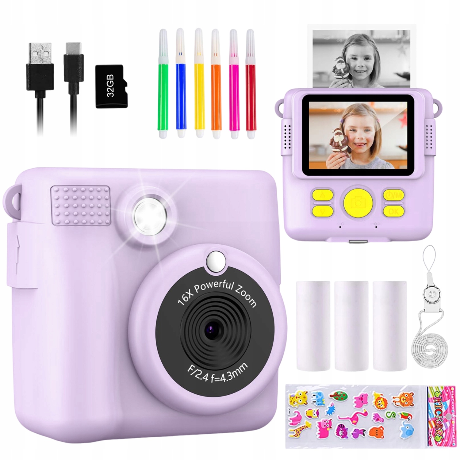Digitální Instantní Fotoaparát Pro Děti S Tiskárnou Příslušenství