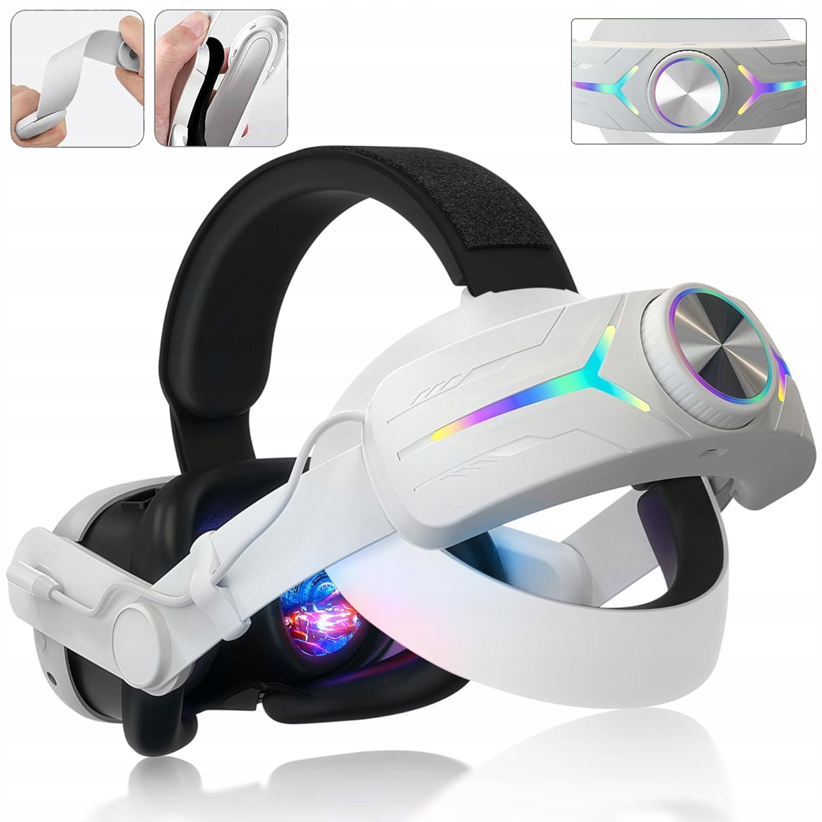 2026 Head Strap Elite Strap z baterią 8000 mAh do Meta Quest 3S & Quest 3