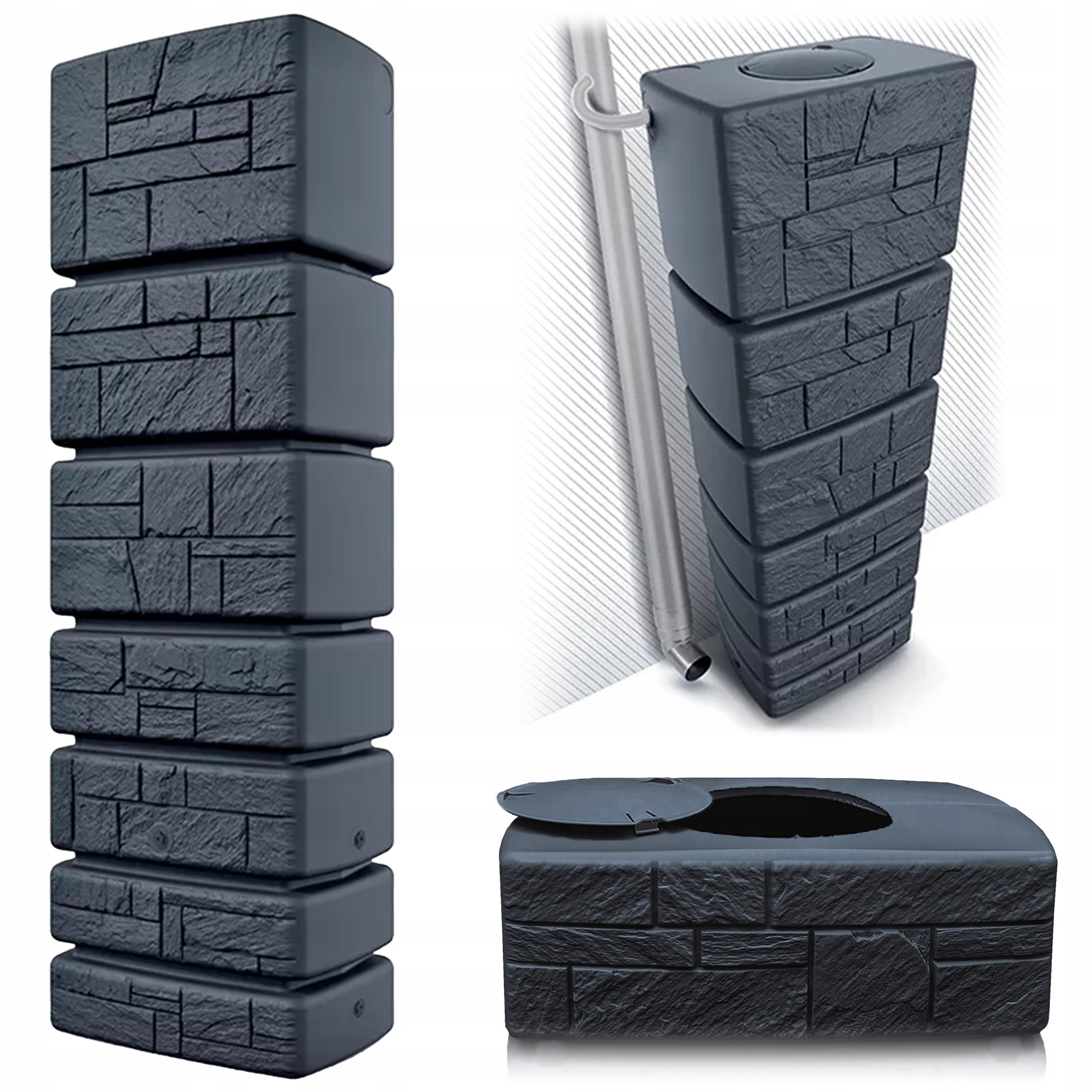 ZBIORNIK NA DESZCZÓWKĘ Waterform Aqua Tower [350L] ANTRACYT PROSPERPLAST