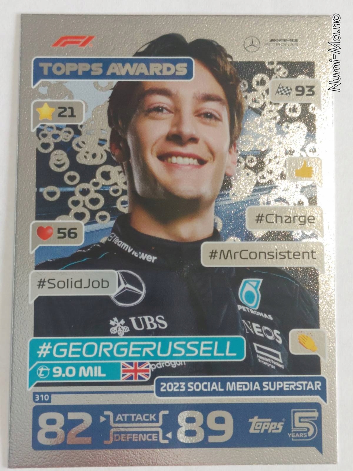 Topps Turbo Attax Formuła 1 2024 NR.310 George Russell 0328
