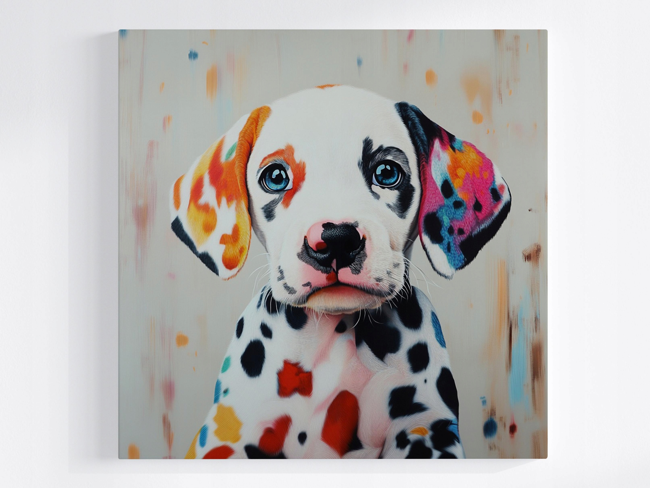 Obraz Na Plátně Canvas Portrét Psa Štěně Dalmatin Pop Art 80x80