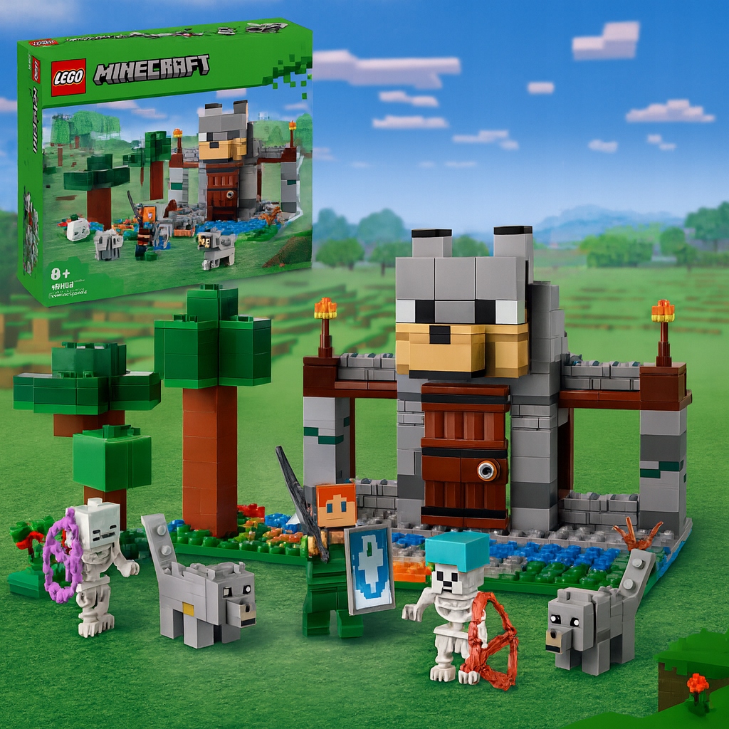 Minecraft Wilcza Twierdza – Zestaw Z Trenerem, Wilkami I Szkieletami