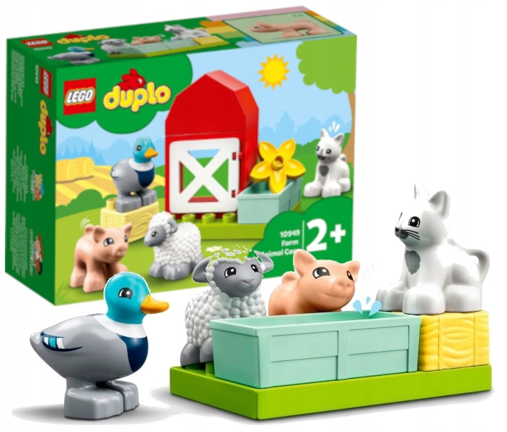 

klocki Lego Duplo kaczka Kot baran Świnka farma