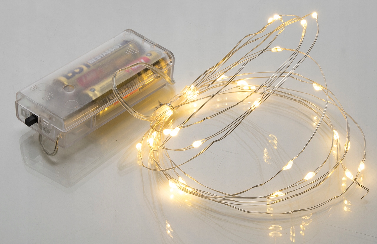 LAMPKI DRUCIKI 20 LED BATERIE BIAŁE CIEPŁE ŚWIATŁO Marka Decortrend