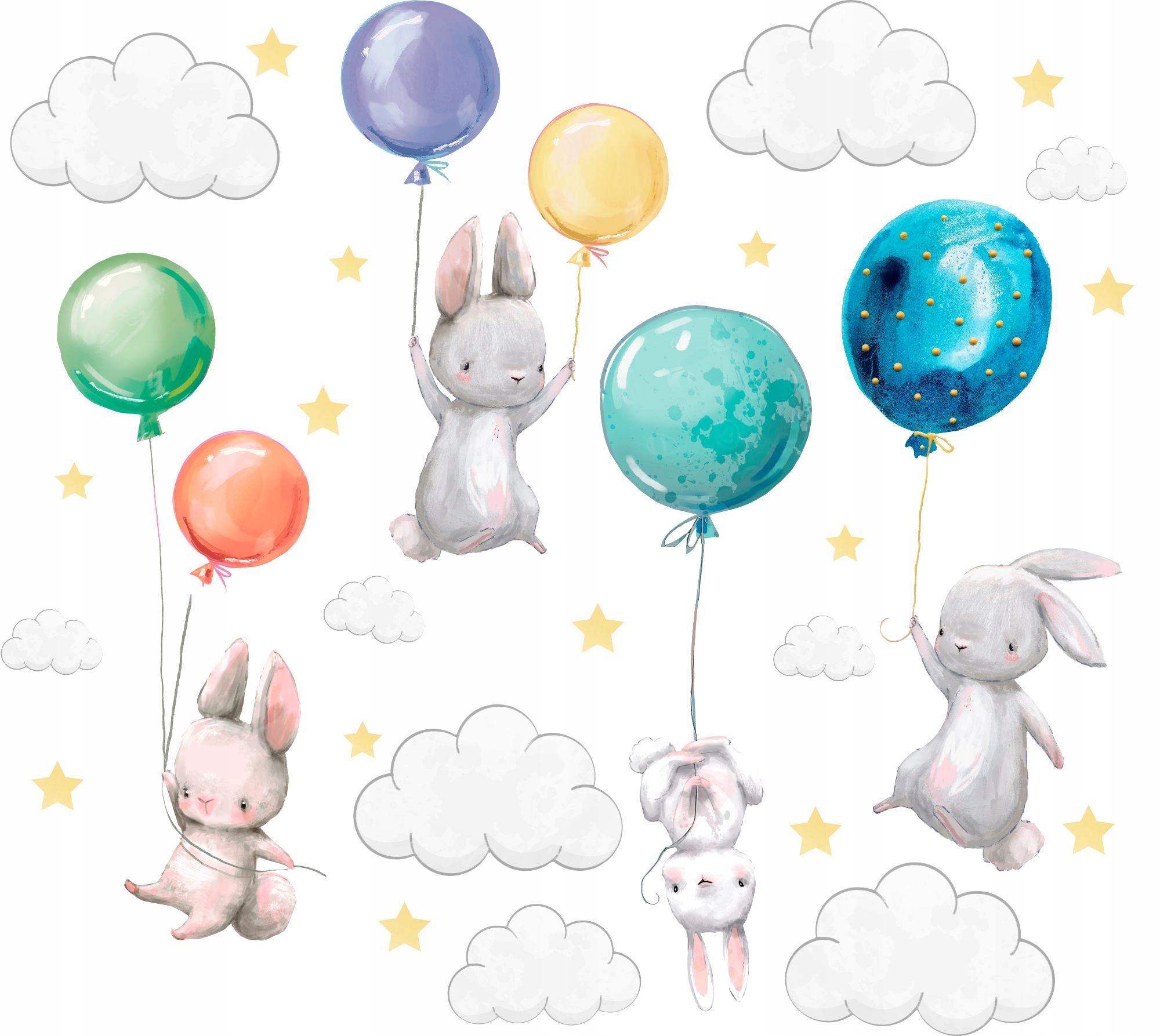 

Naklejki na ścianę Króliczki balony dla dzieci L