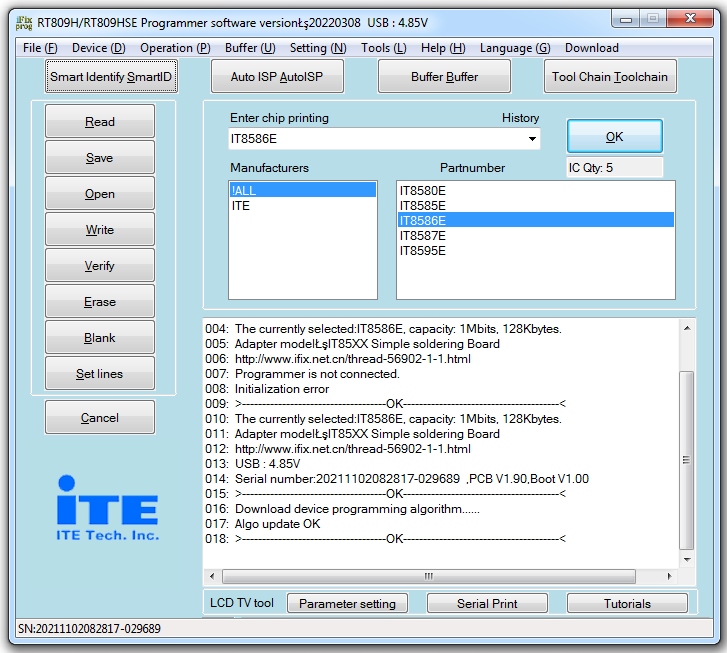 Adapter ITE(LQFP128)-->PDIP40 dla RT809H/RT809F Model Adapter ITE(LQFP128)-->PDIP40 dla RT809H/RT809F